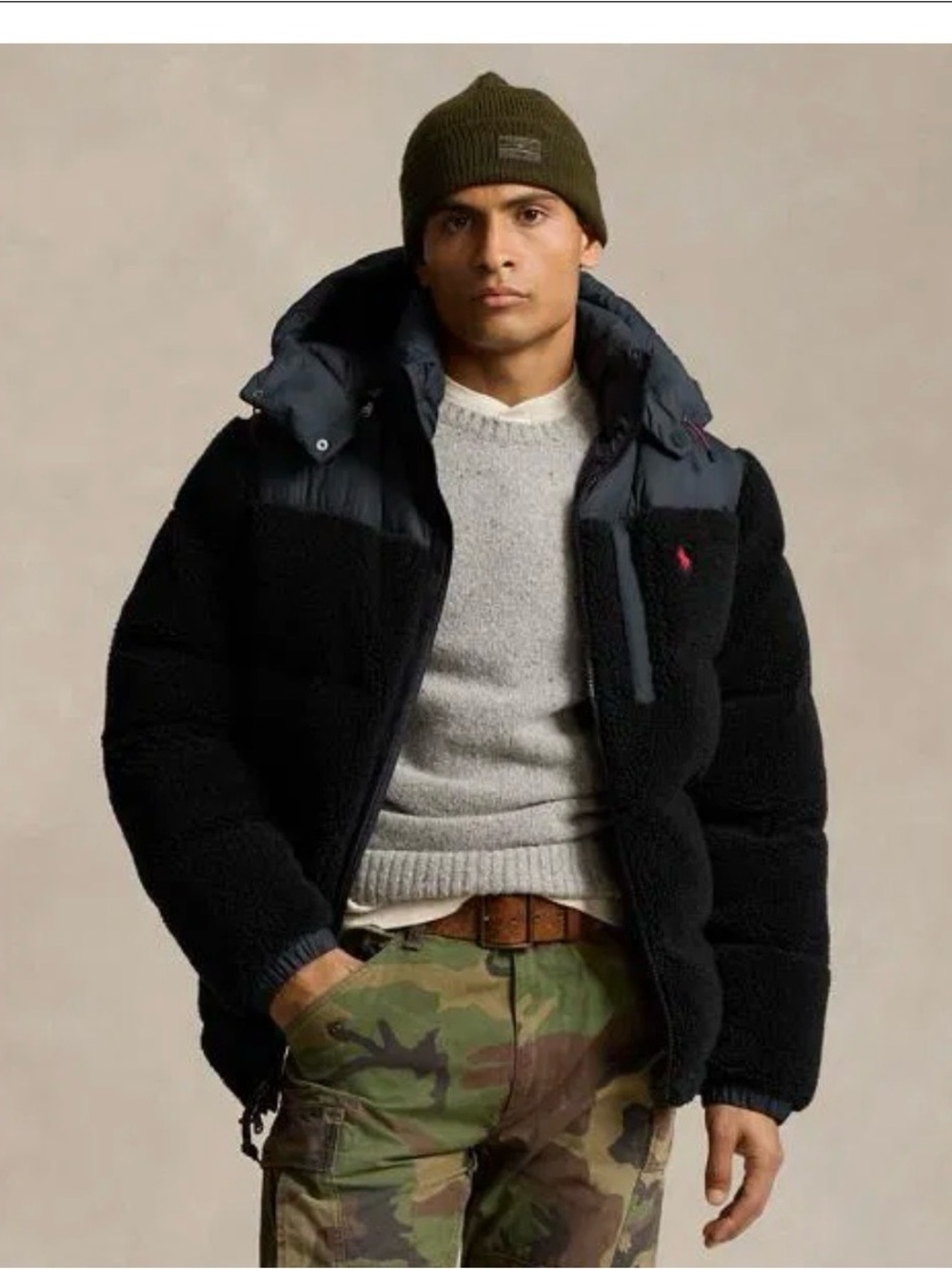 Polo Ralph Lauren Gorham Hybrid Down Jacket Navy Sherpa NWT 1XB